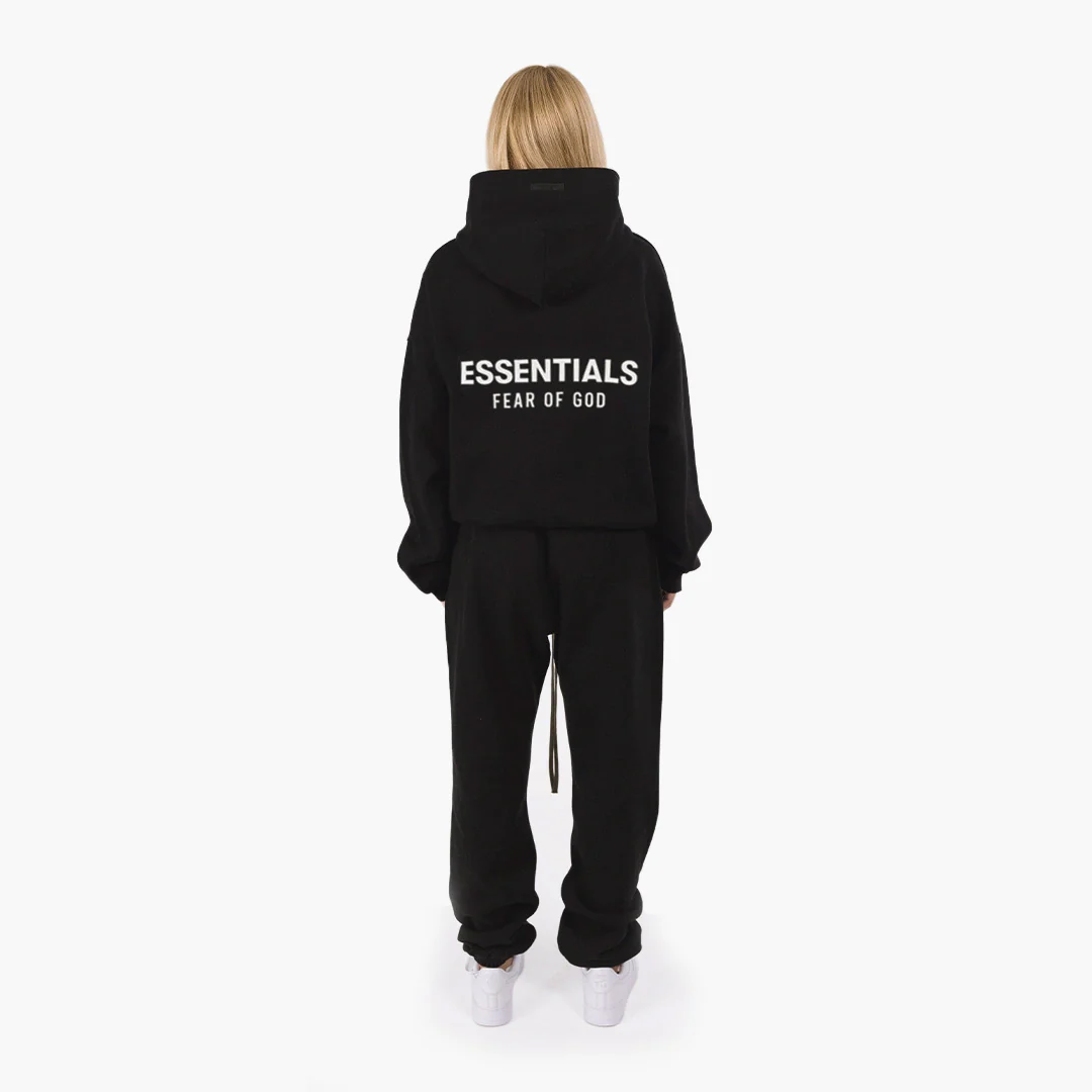 Fear of God Essentials Fleece (FW24) Black - Set (Hoodie & Sweatpant) - Image 5