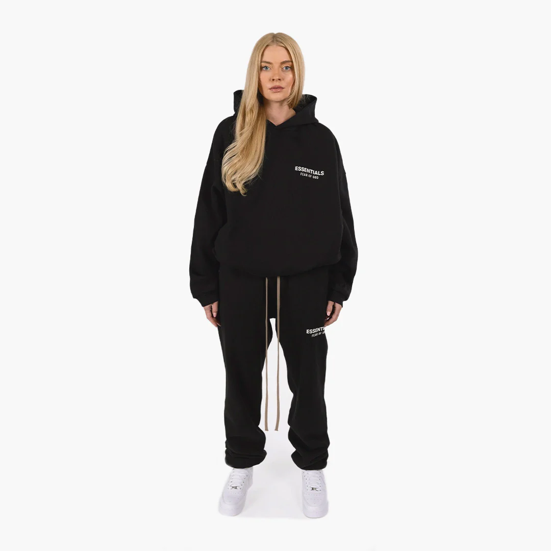 Fear of God Essentials Fleece (FW24) Black - Set (Hoodie & Sweatpant) - Image 6