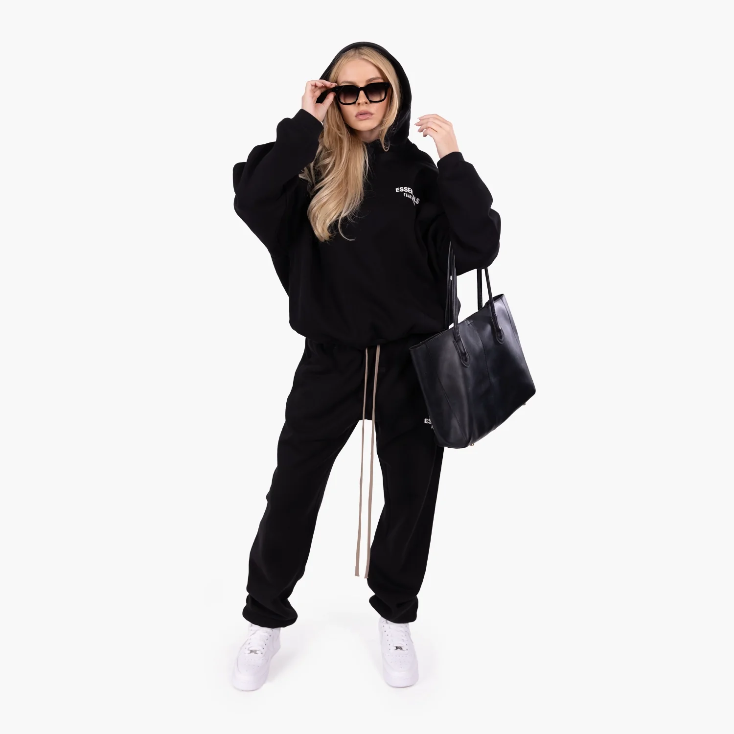 Fear of God Essentials Fleece (FW24) Black - Set (Hoodie & Sweatpant) - Image 9