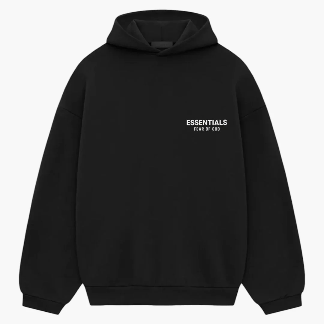 Fear Of God Essentials Fleece Hoodie (FW24) Black - Image 2