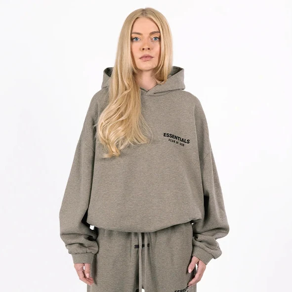 Fear Of God Essentials Fleece Hoodie (FW24) Heather Gray - Image 4
