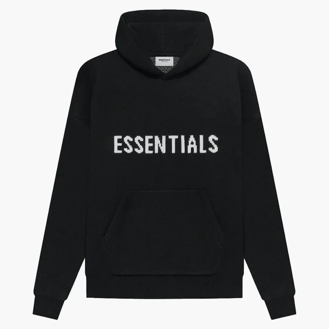 Fear Of God Essentials Knit Pullover Hoodie (ss21) Black