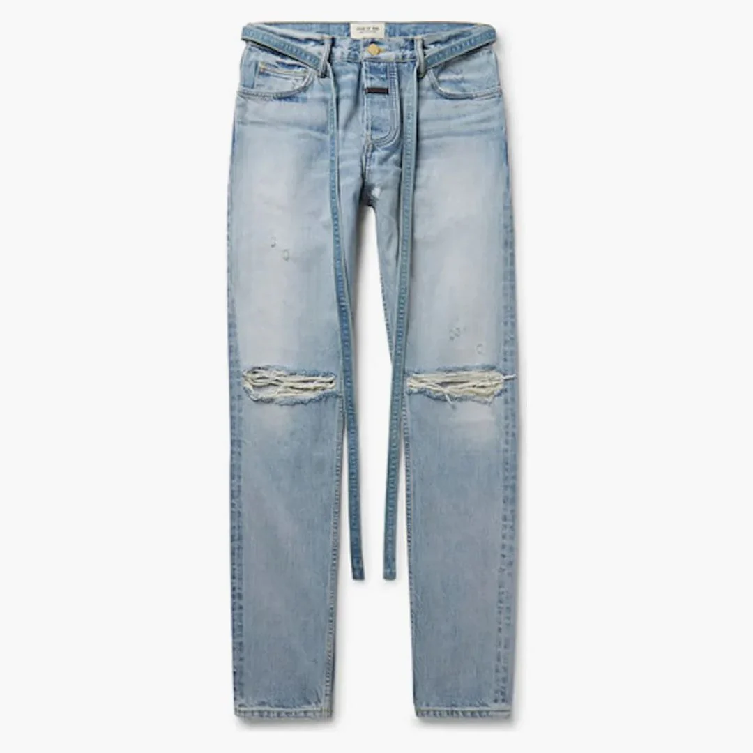 Fear Of God Slim Fit Distressed Denim Jeans Indigo
