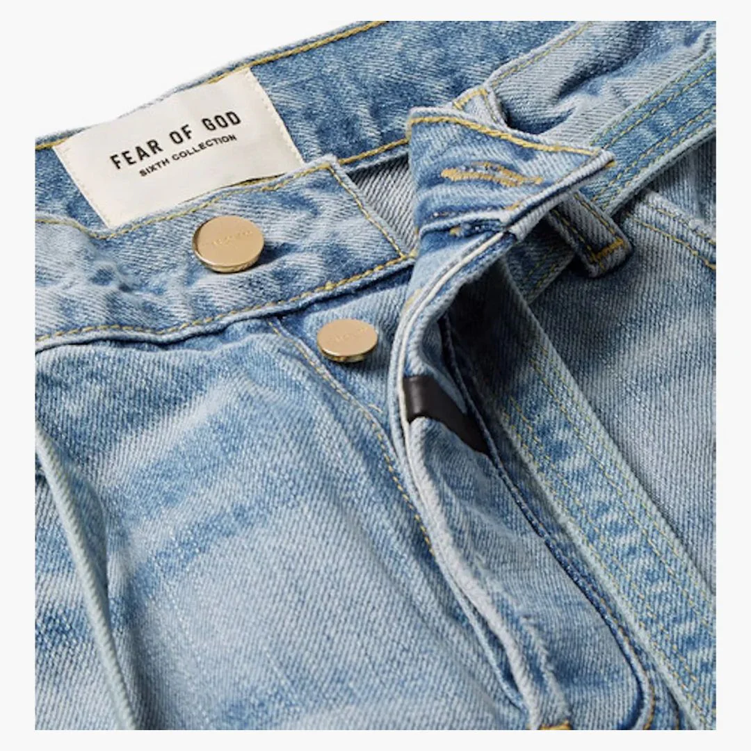 Fear Of God Slim Fit Distressed Denim Jeans Indigo - Image 2