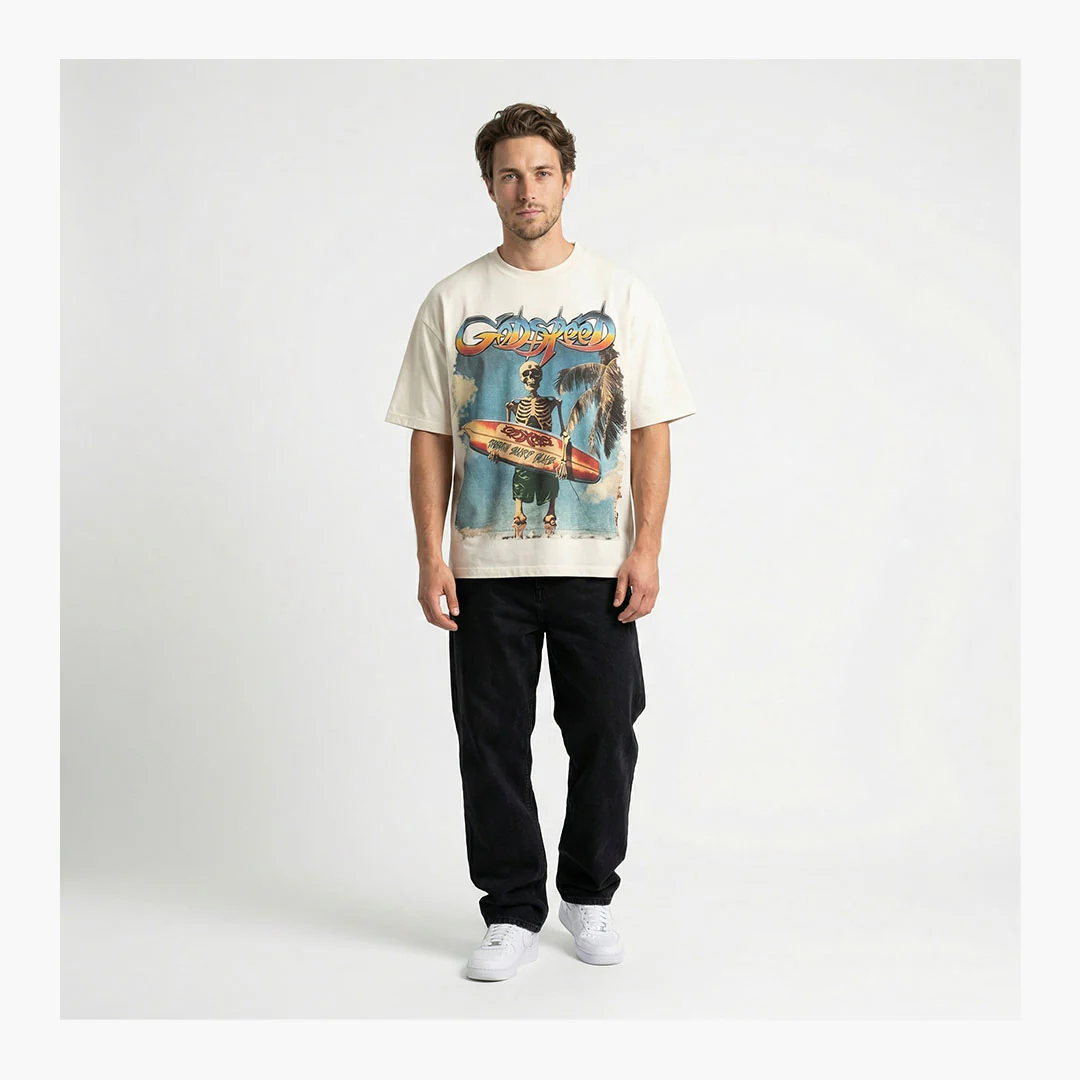 Godspeed Miami Surf Club T-Shirt Cream - Image 3