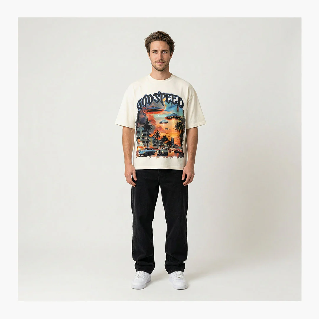 Godspeed Miami UFO T-Shirt Cream - Image 3