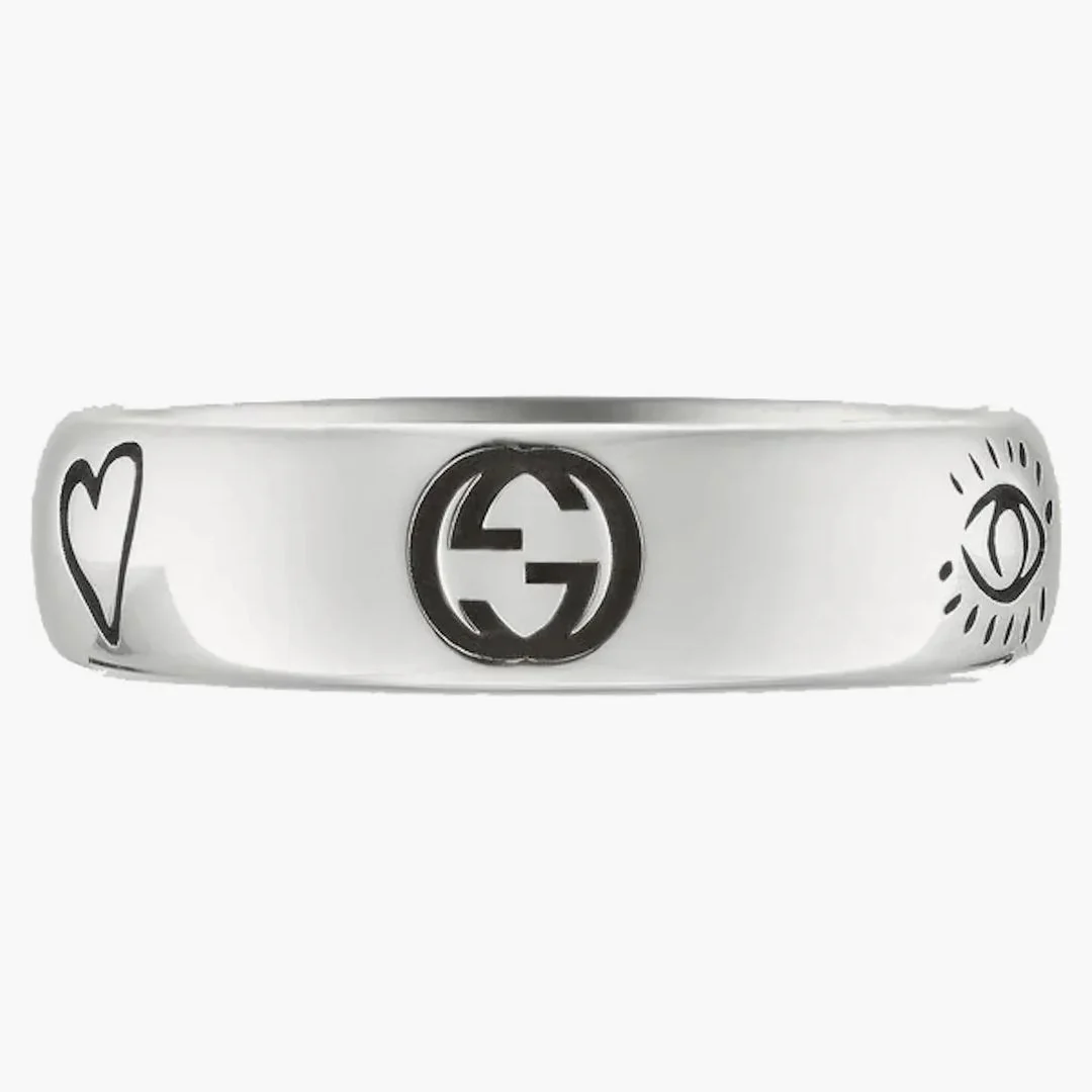 Gucci Blind For Love Ring Silver