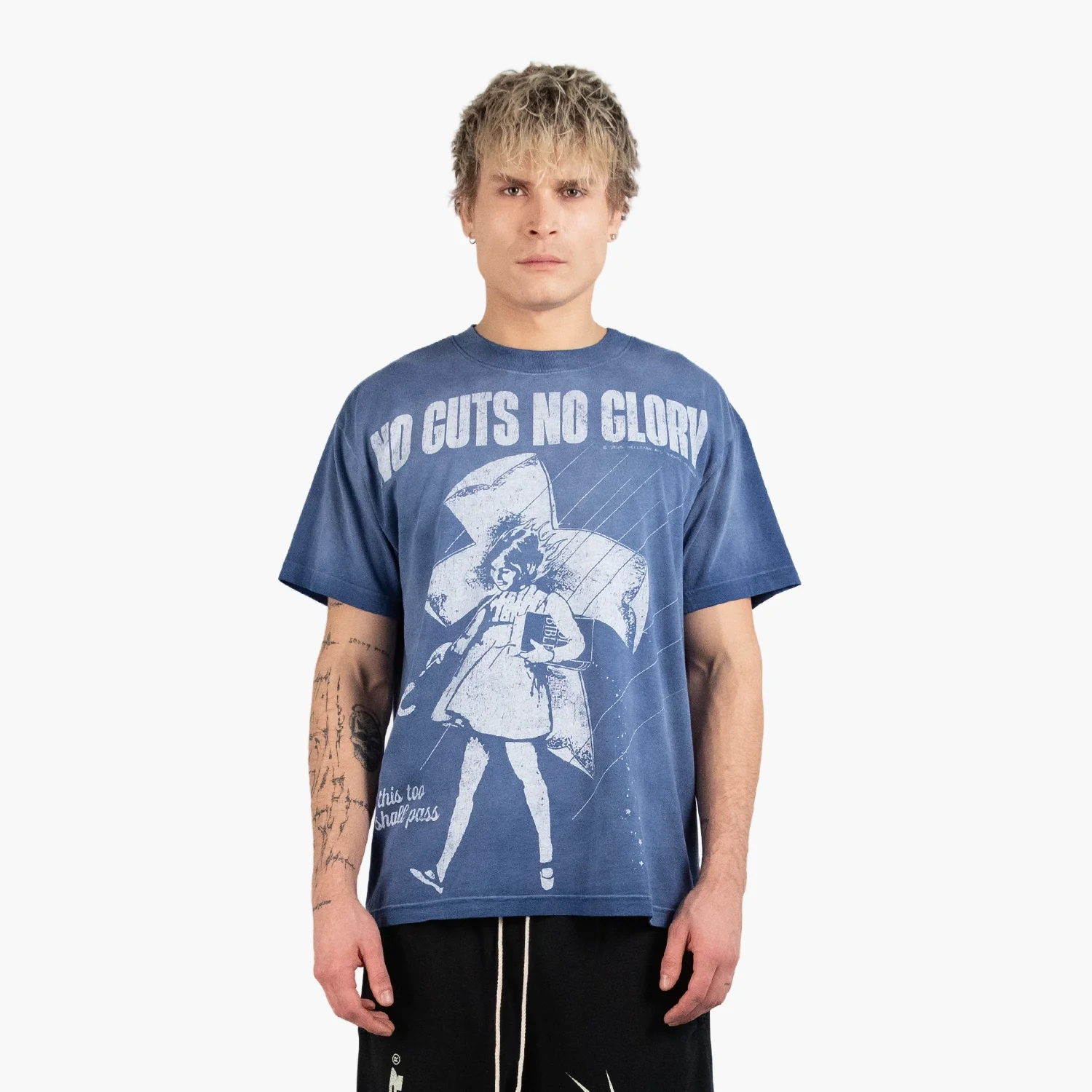 Hellstar Carry Your Cross Tee Navy - Image 2