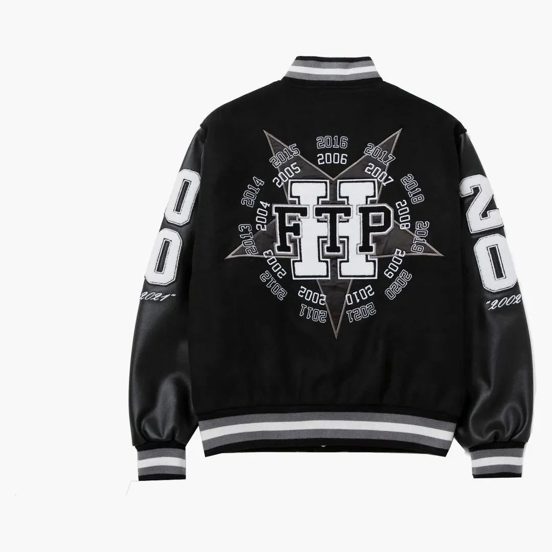 Huf X Ftp Varsity Jacket Black - Image 2