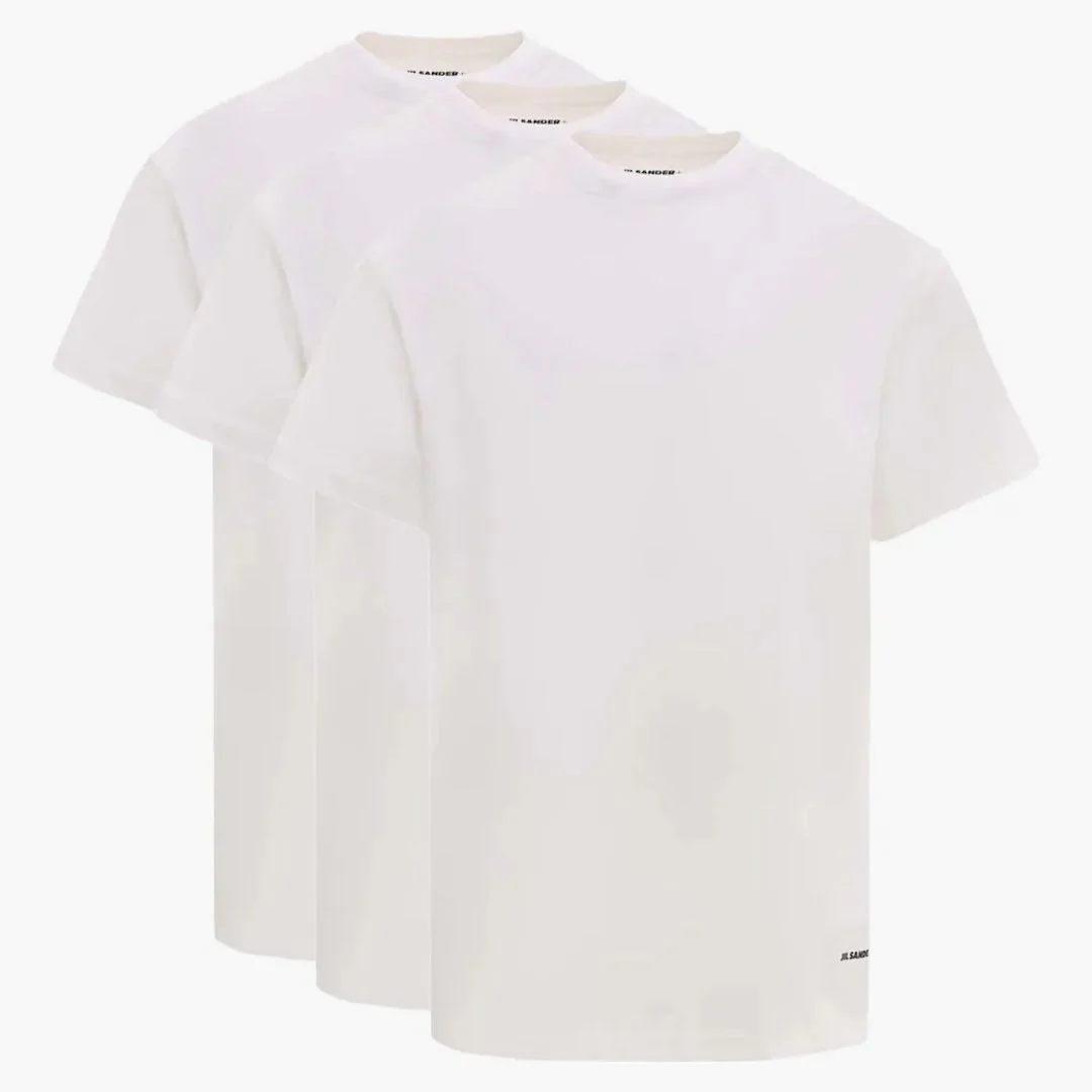Jil Sander Man Biologic Cotton Logo Label T-shirt Set White