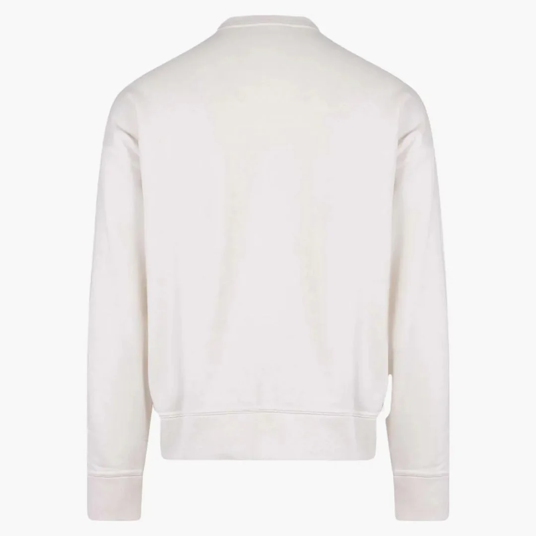 Jil Sander Man Cotton Frontal Logo Sweatshirt White