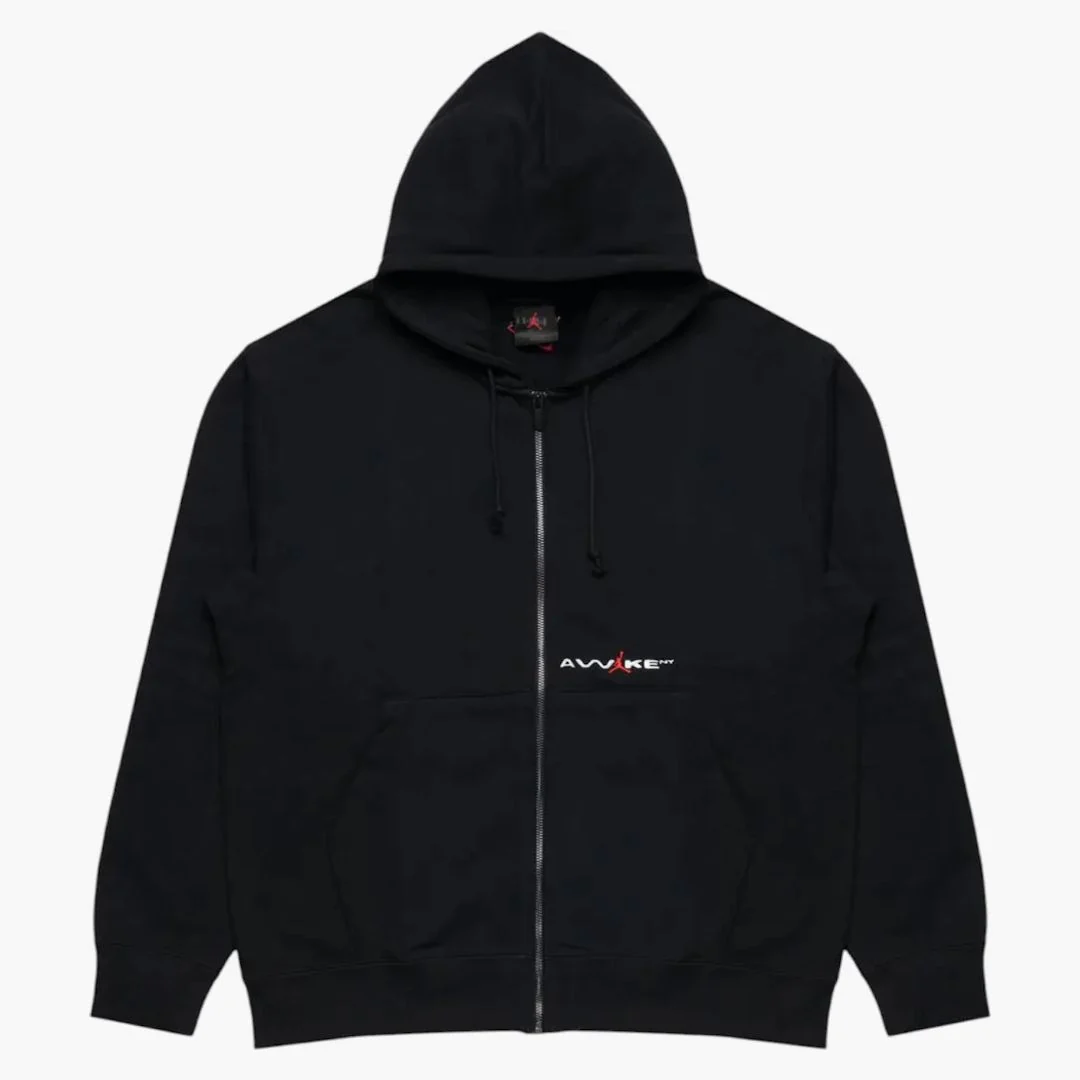Jordan X Awake Ny Full Zip Fleece Hoodie Black/university Red