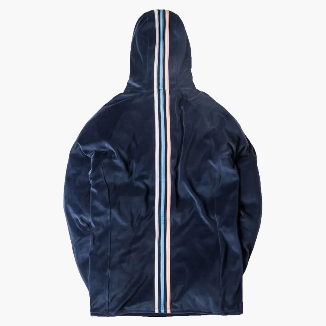 Kith Adidas Soccer Flamingos Velour Half Zip Hoodie Navy