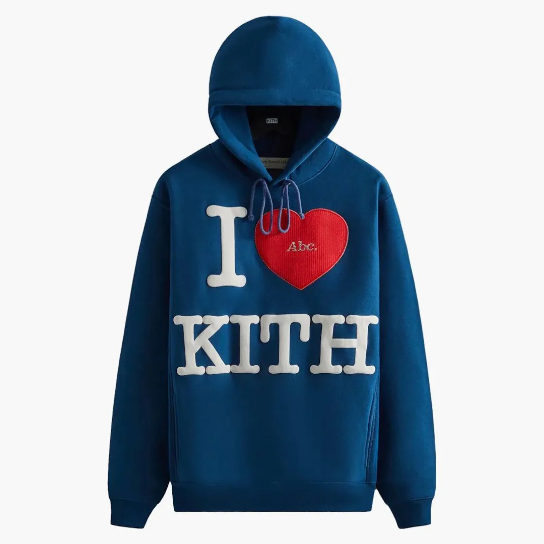 Kith Advisory Board Crystals I Love Kith Hoodie Navy - Image 2