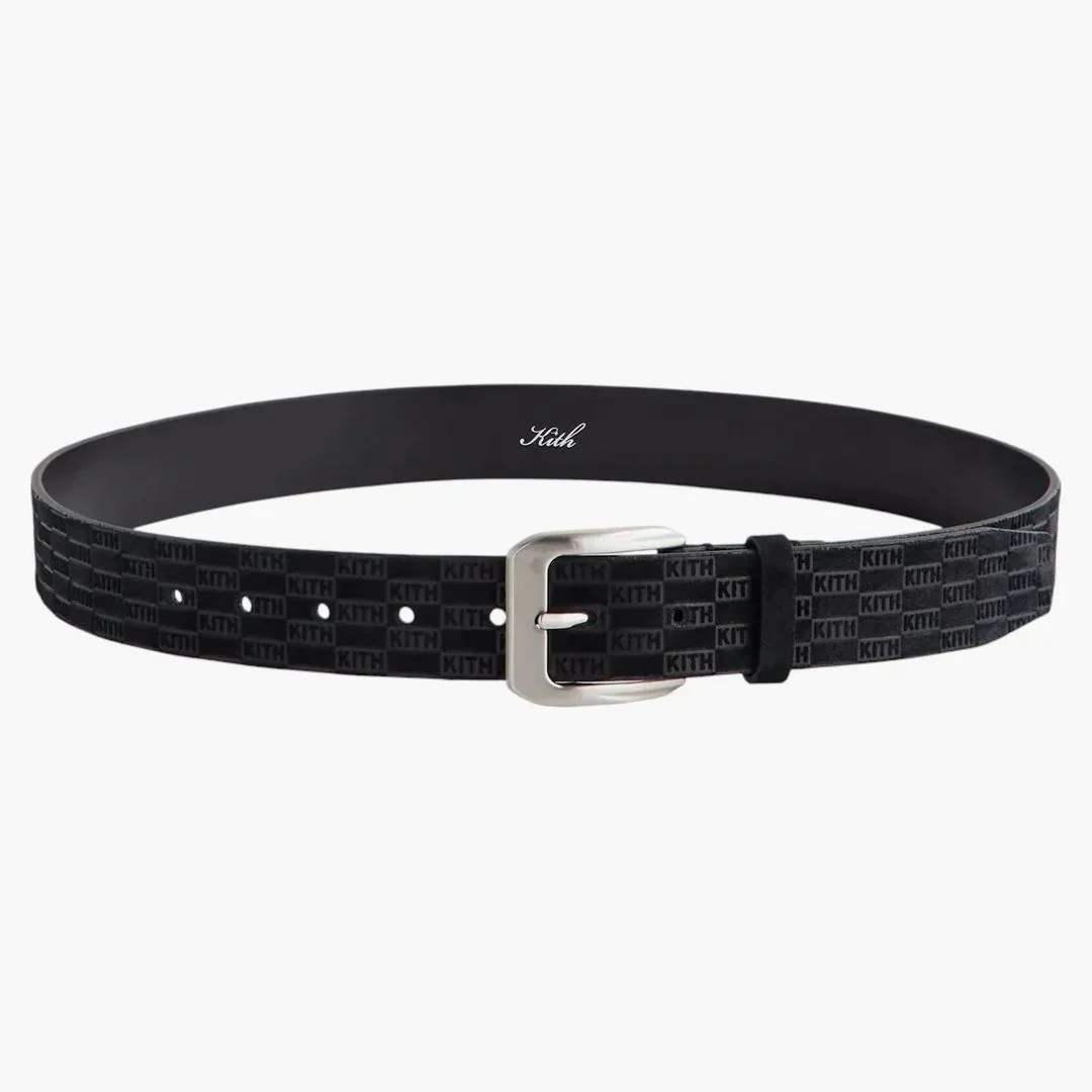 Kith Monogram Suede Leather Belt Black - Image 2