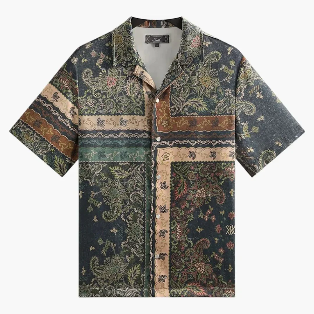 Kith Panelled Bandana Thompson Camp Collar Shirt Stadium