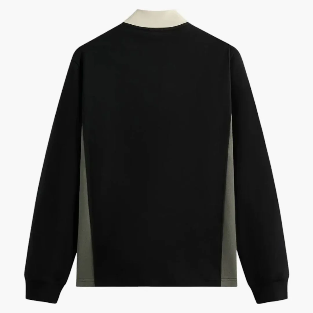 Kith Pique Long Sleeve Tap Polo Black - Image 2