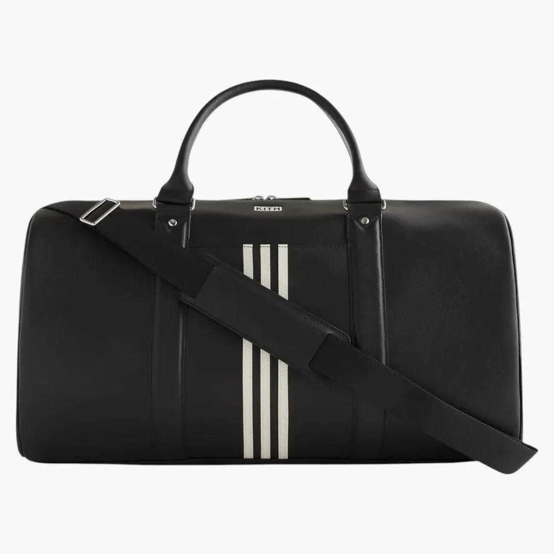 Kith X Adidas Football Leather Duffle Bag Black - Image 2