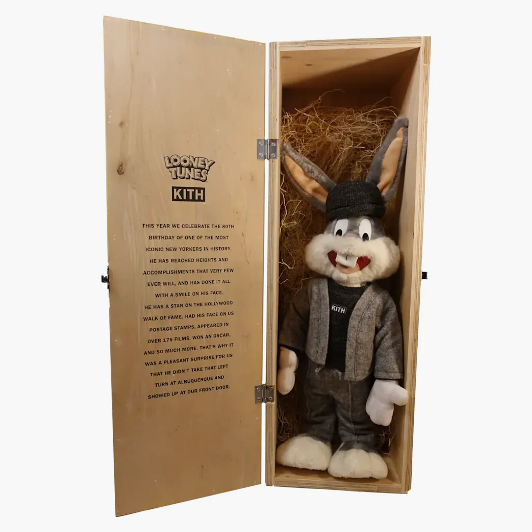 Kith X Looney Tunes F&f Wooden Box Bugs Bunny Plush Grey - Image 3