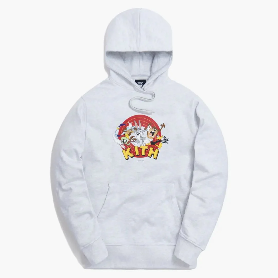 Kith X Looney Tunes That's All Folks Hoodie Heather Grey - Image 2