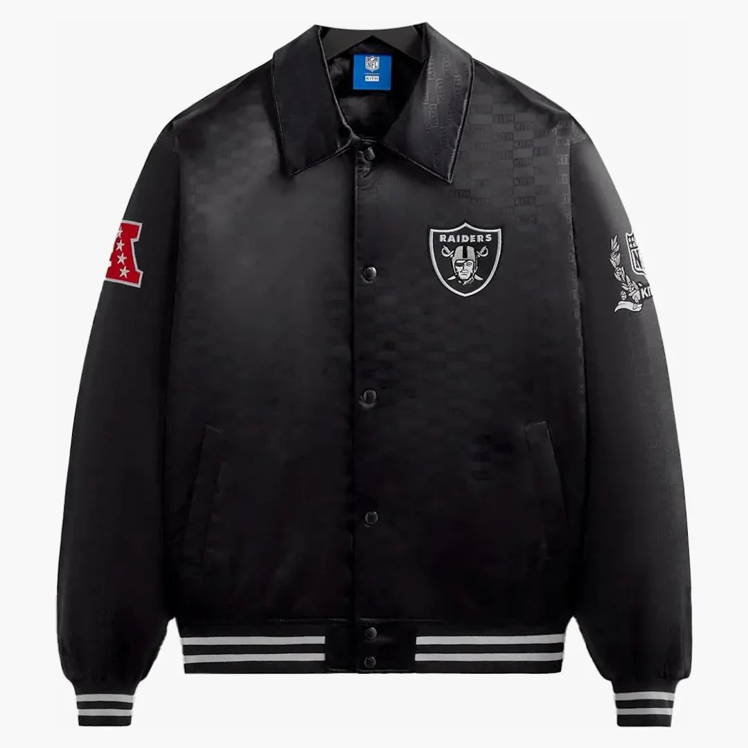 Kith X Nfl Raiders Satin Bomber Jacket Black - Image 2