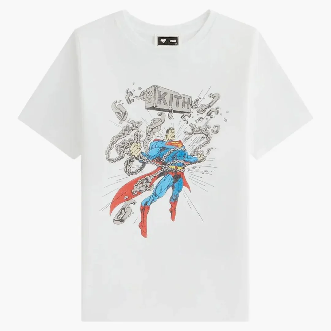Kith X Superman Kids Chains Vintage Tee White