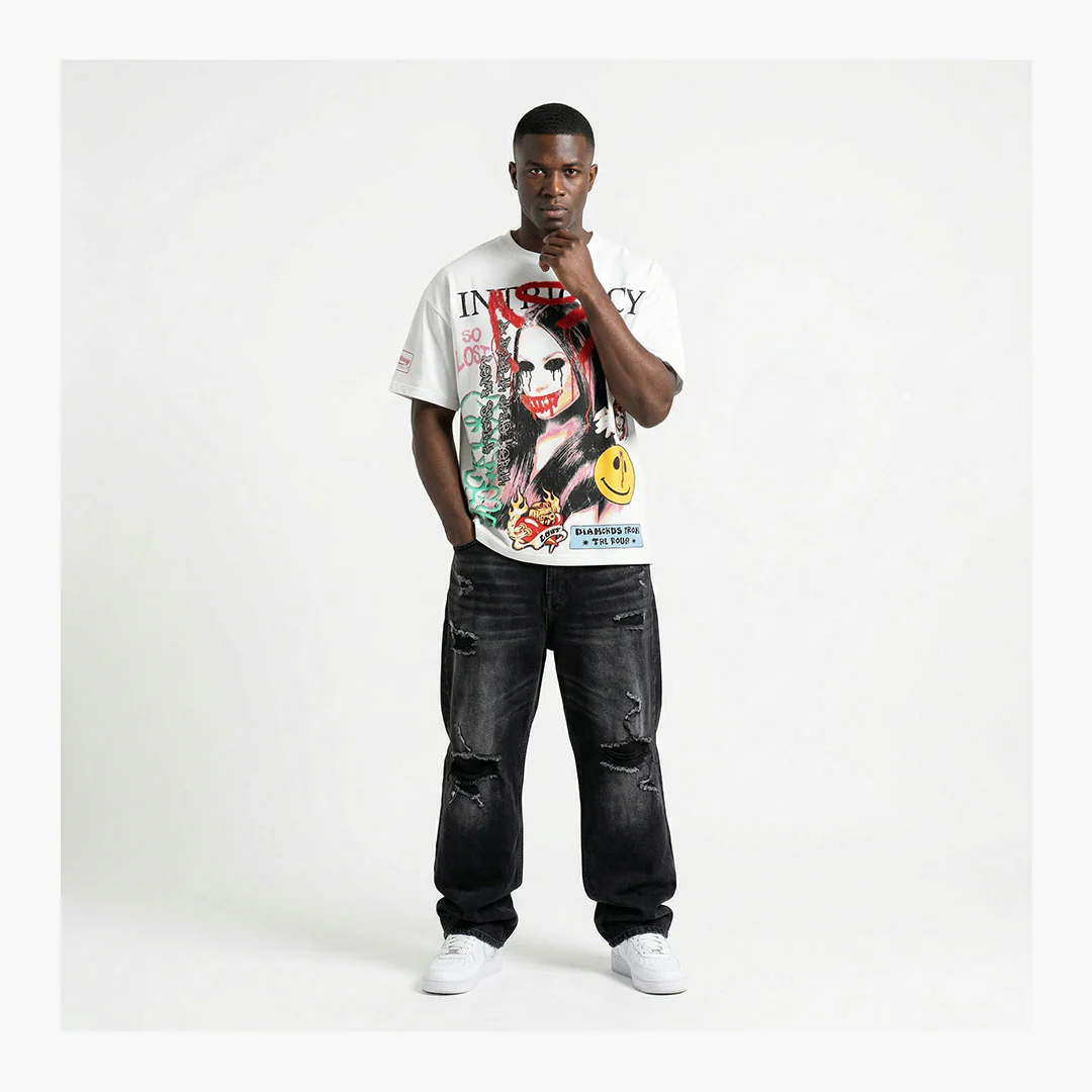 Lost Intricacy Front Page Mag Shirt White - Image 3