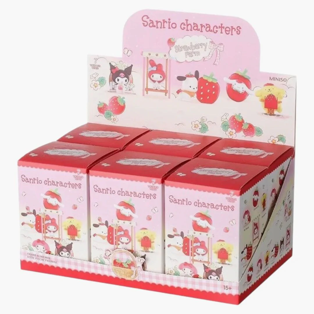 Miniso Top Toy Sanrio Character Strawberry Farm Series Figure Sealed Case (6 Blind Box)