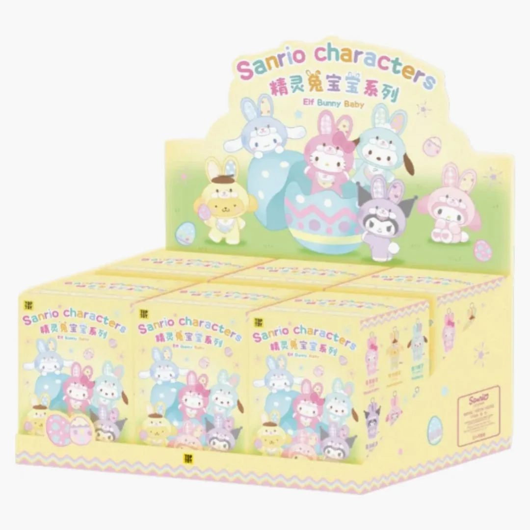 Miniso Top Toy Sanrio Characters Elf Bunny Baby Vinyl Plush Keychains Sealed Case (6 Blind Box)
