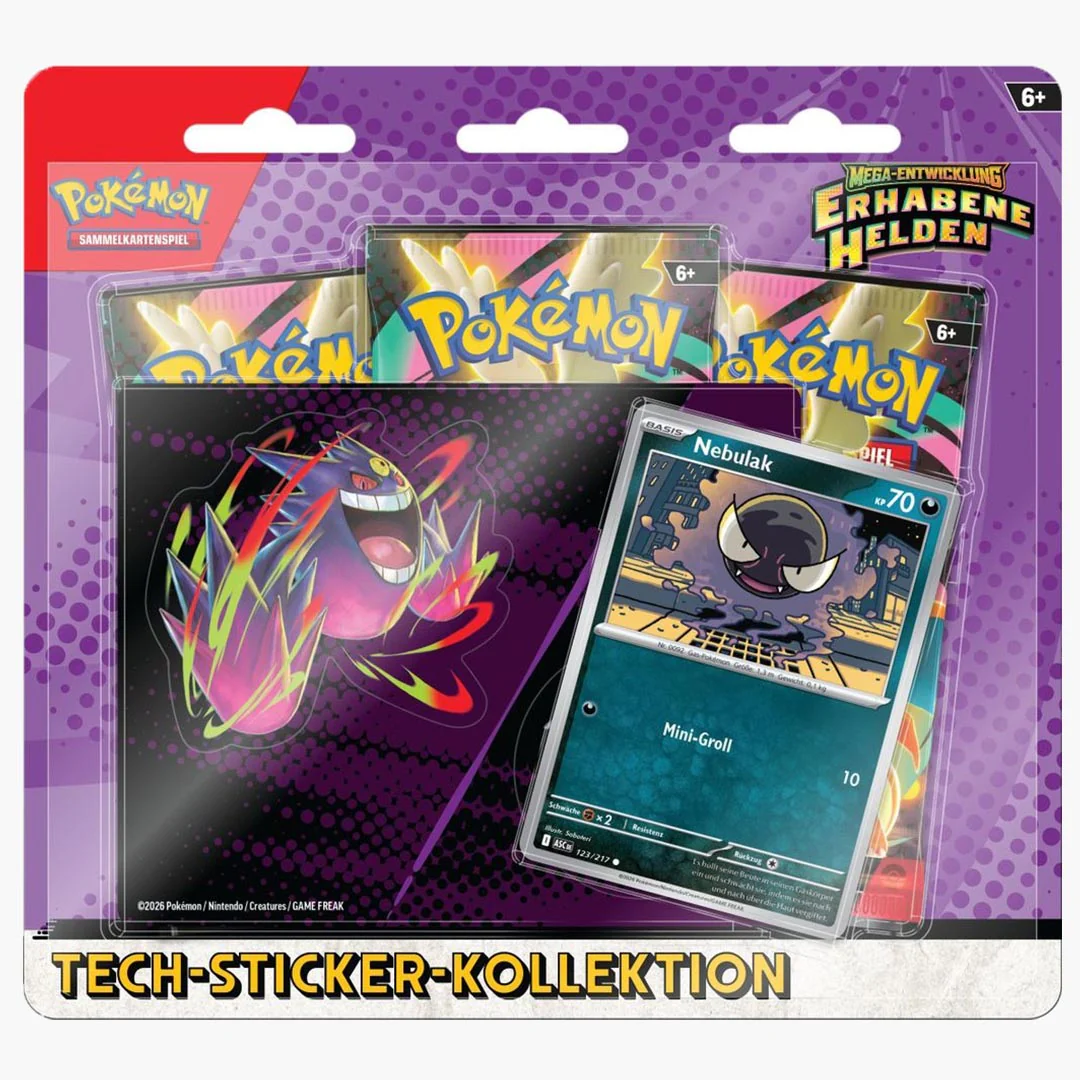 Pokemon Nebulak 3 Booster Packs Tech-Sticker-Kollektion deutsch