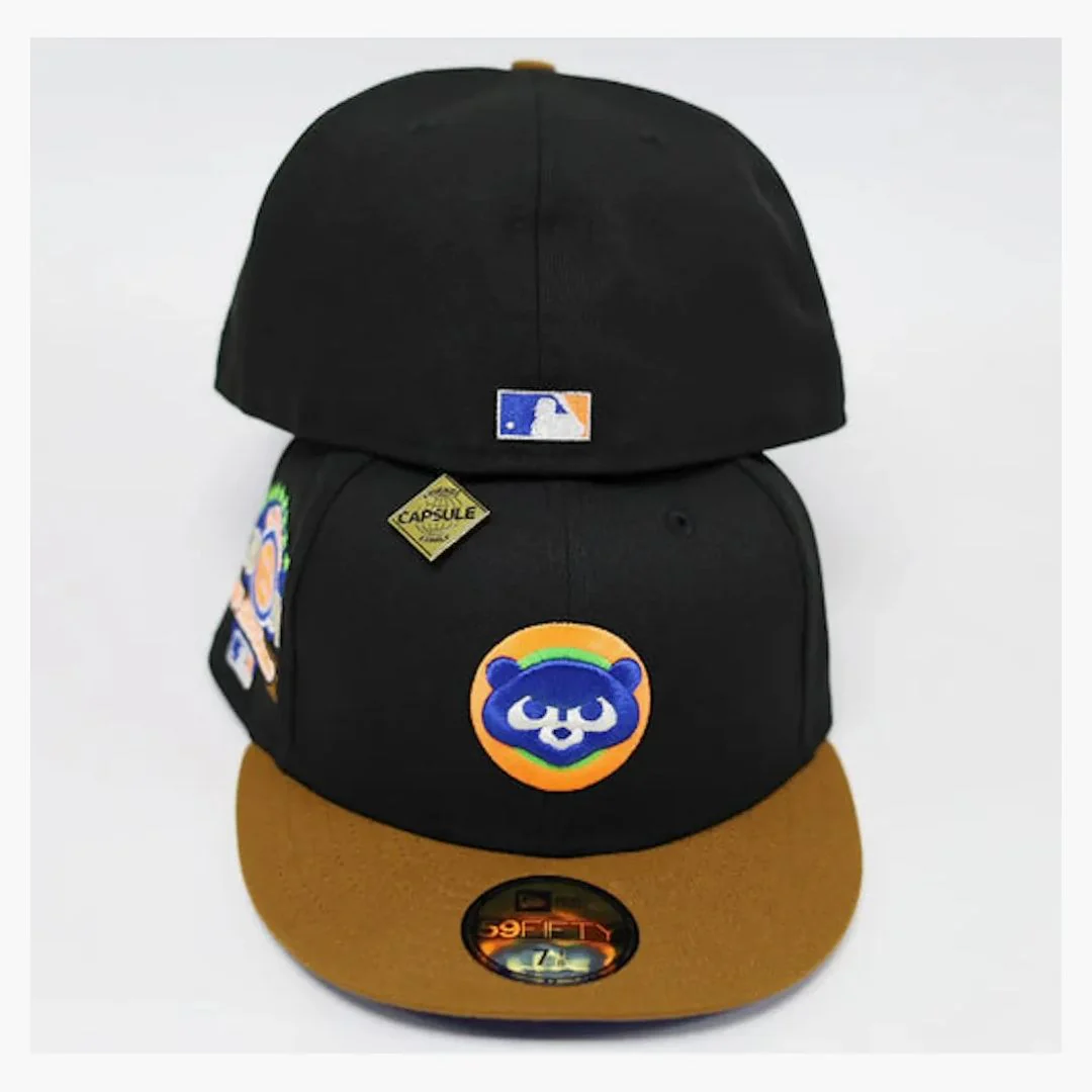 New Era Chicago Cubs 1990 All Star Game Patch Capsule Hats Exclusive 59fifty Fitted Hat Black/blue - Image 3