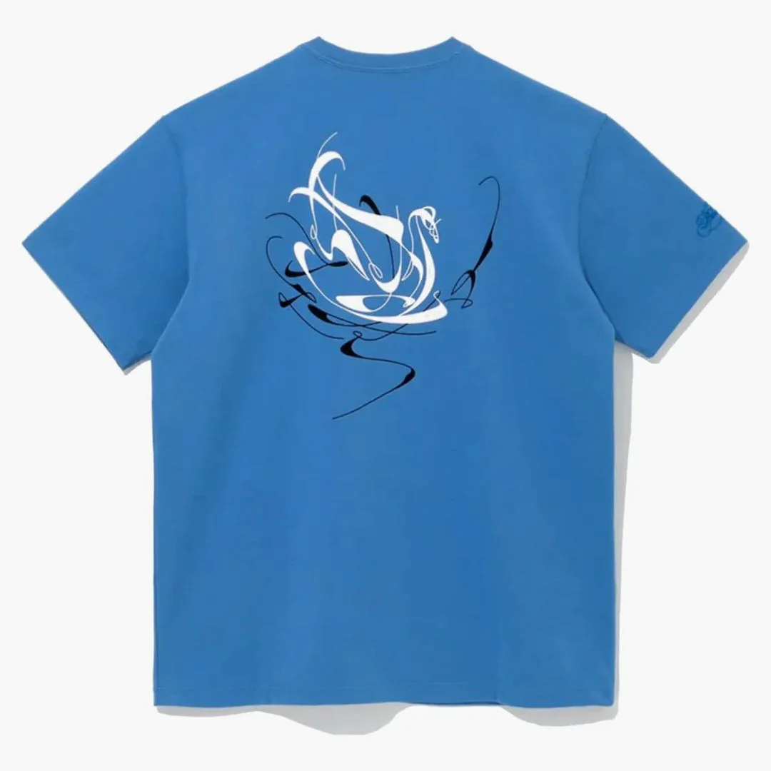New Era X Bts X Mlb Black Swan New York Yankees T-shirt Air Force Blue - Image 2