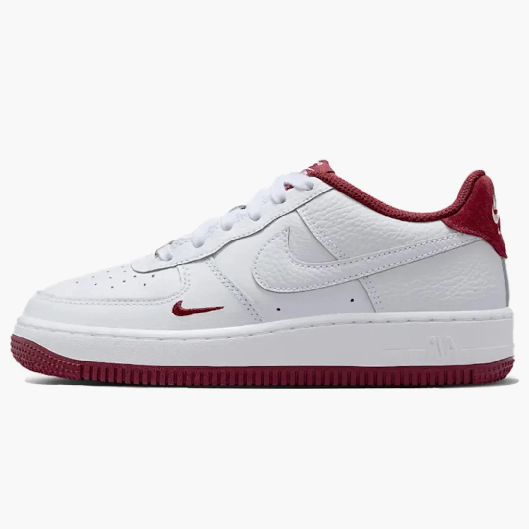 Nike Air Force 1 Low Lv8 White Team Red Mini Swoosh (gs)