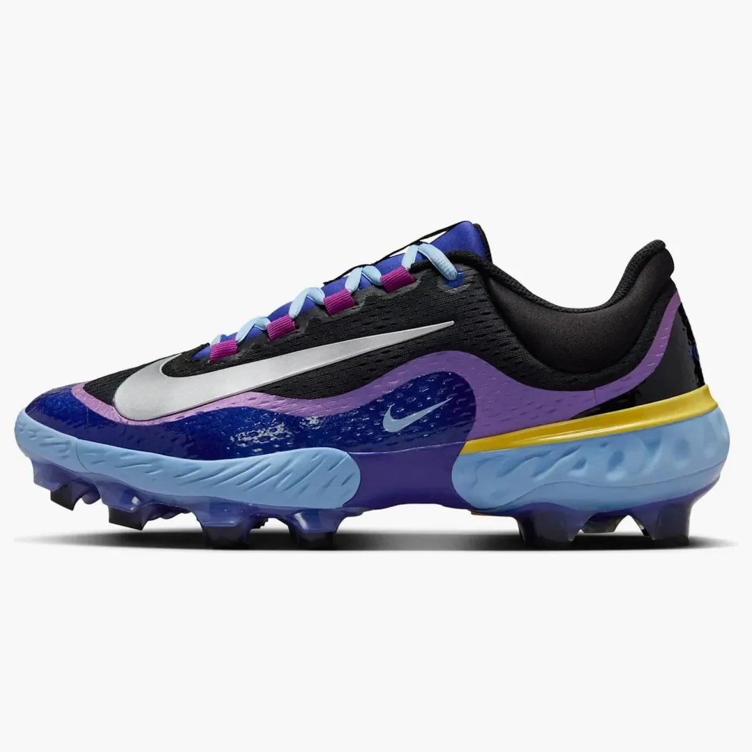 Nike Alpha Huarache Elite 4 Low Mcs Deep Night Black Psychic Blue Metallic Silver