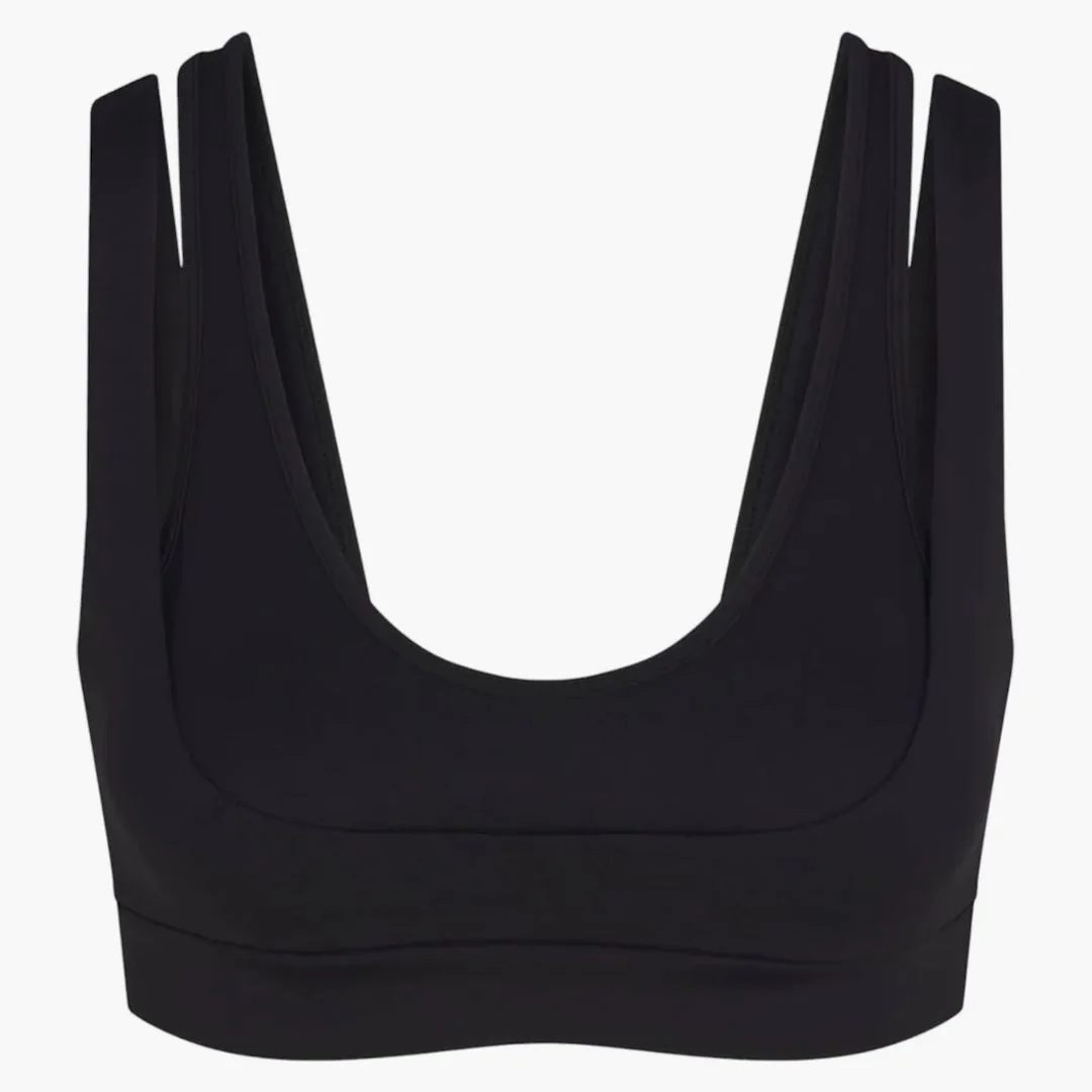 Nike X Skims Women's Matte Double Strap Scoop Bra Obsidian