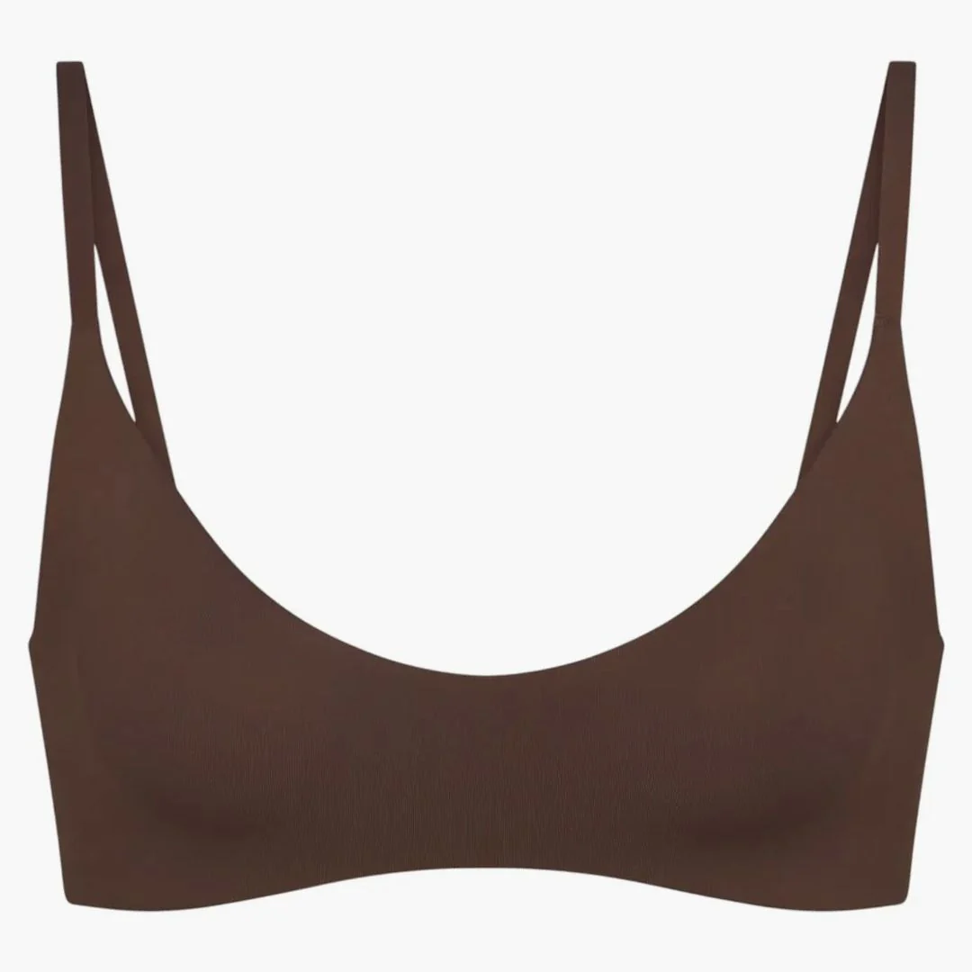 Nike X Skims Women's Matte Micro Scoop Bra Dark Sepia