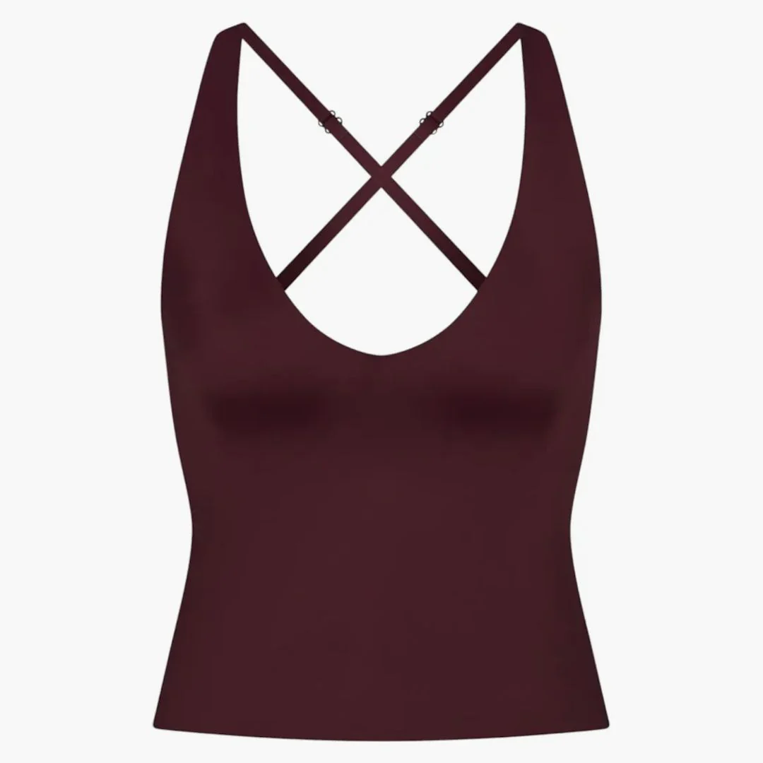Nike X Skims Women's Shine V-neck Tank Currant