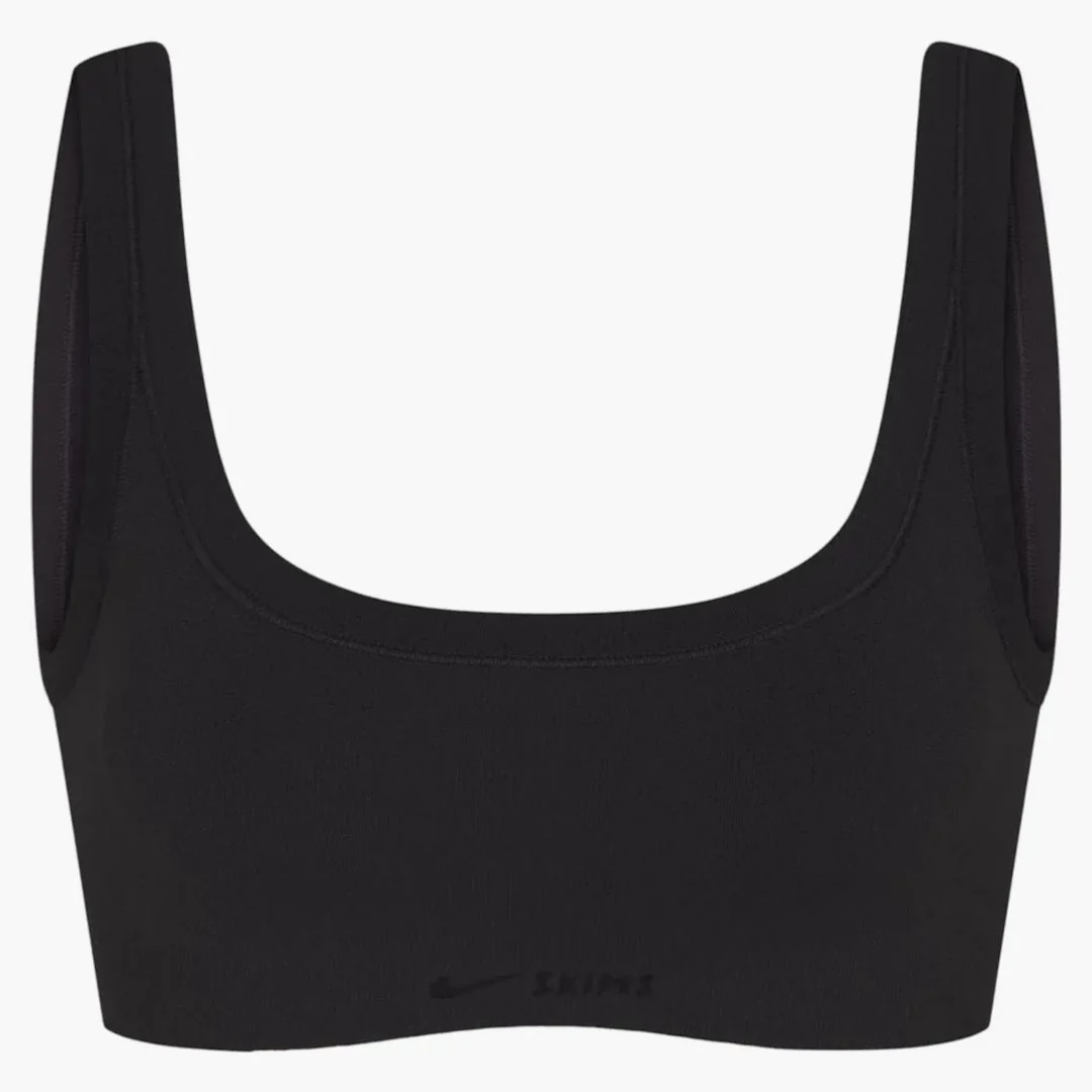 Nike X Skims Women's Vintage Seamless Scoop Neck Bra Obsidian
