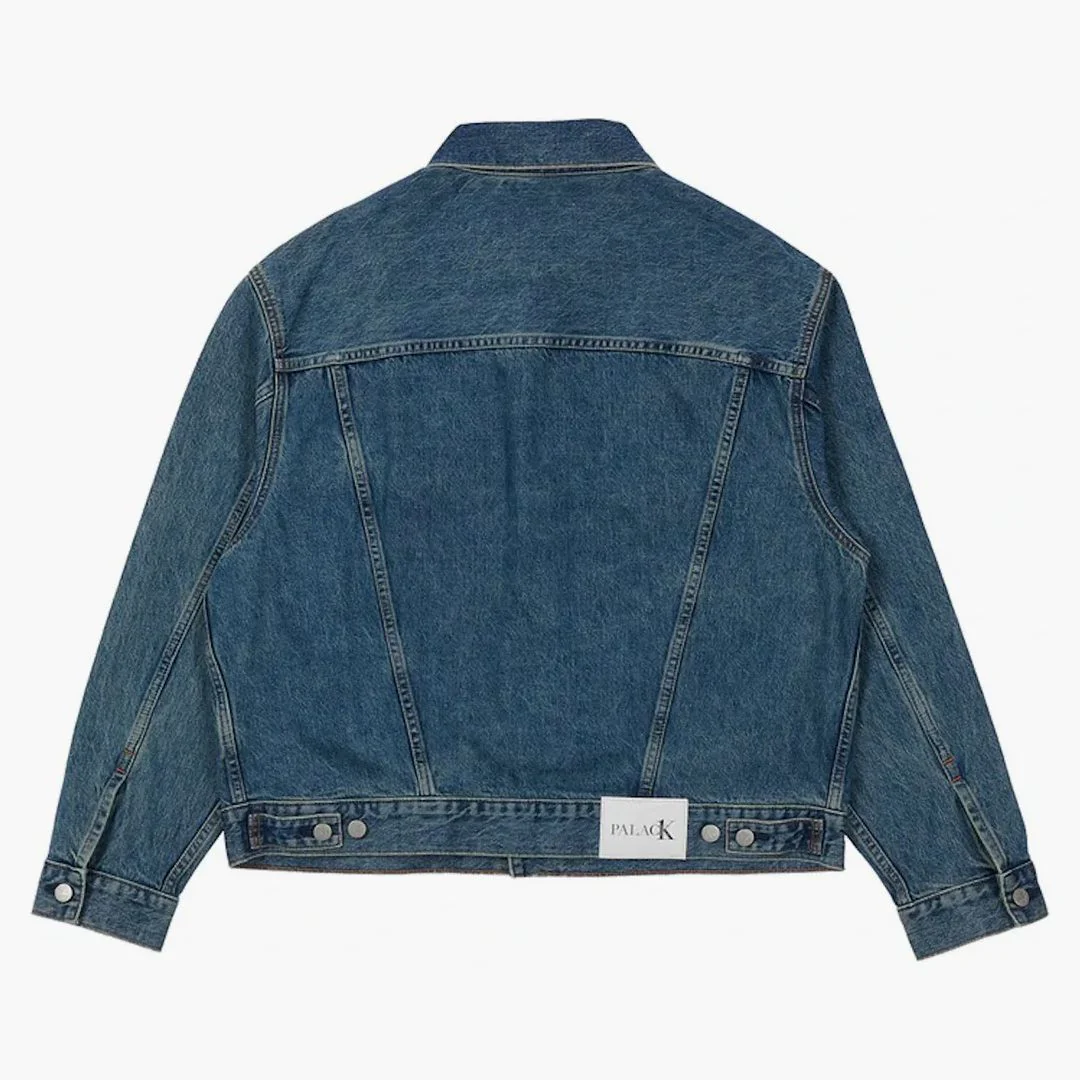 Palace Ck1 Relaxed Trucker Denim Jacket Tinted Sandstone Indigo - Image 2