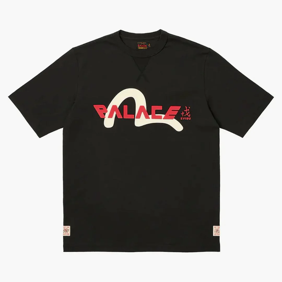 Palace X Evisu Logo T-shirt Black