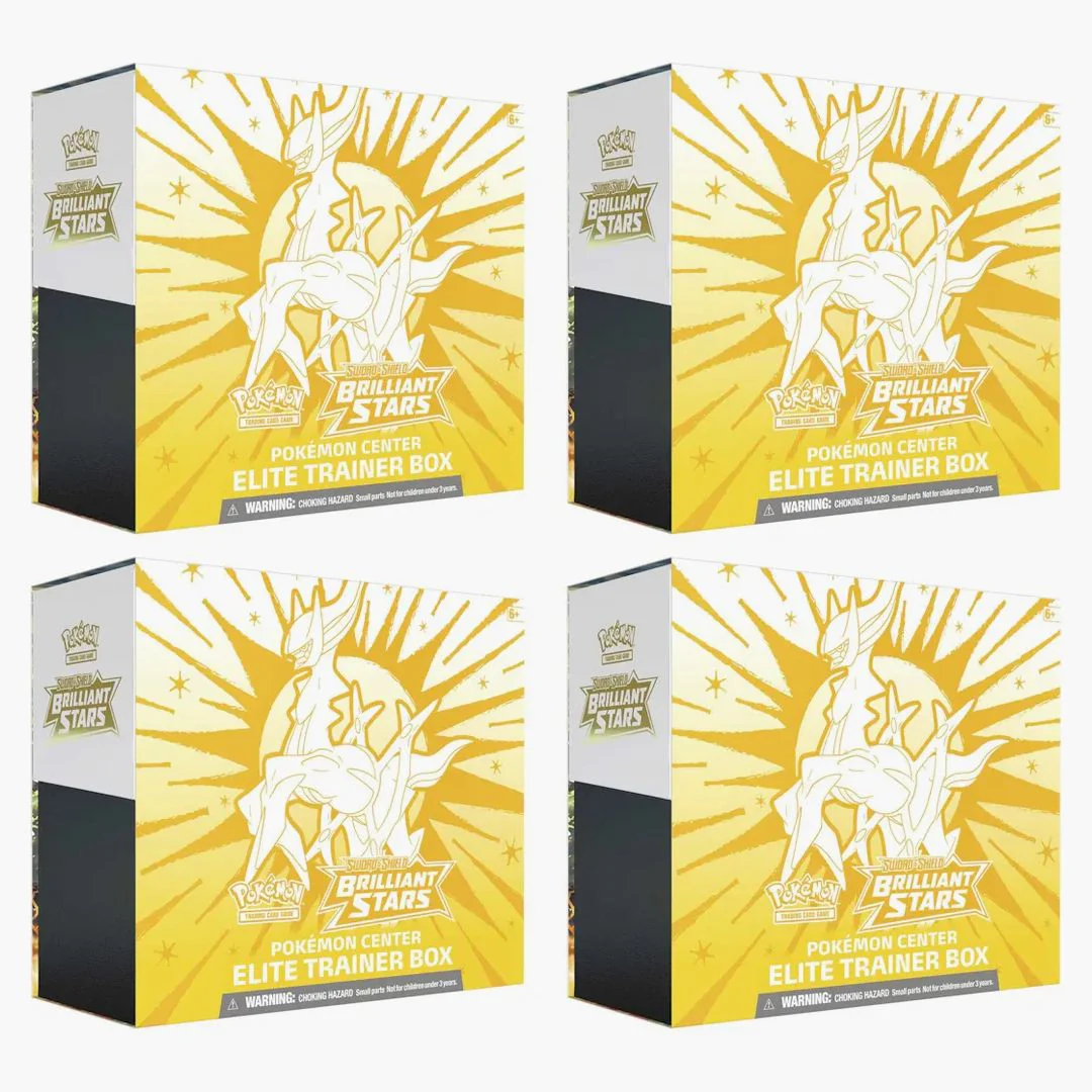 Pokémon Tcg Sword & Shield Brilliant Stars Pokémon Center Elite Trainer Box 4x Lot