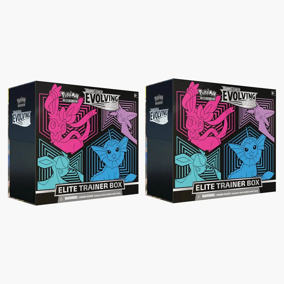 Pokémon Tcg Sword & Shield Evolving Skies Elite Trainer Box (glaceon/vaporeon/sylveon/espeon) 2x Lot - Image 2