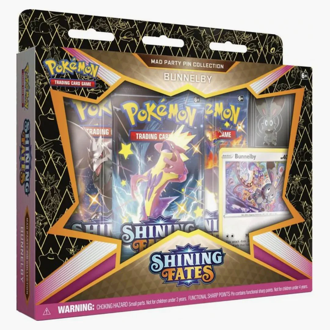Pokémon Tcg Sword & Shield Shining Fates Mad Party Pin Collection Bunnelby