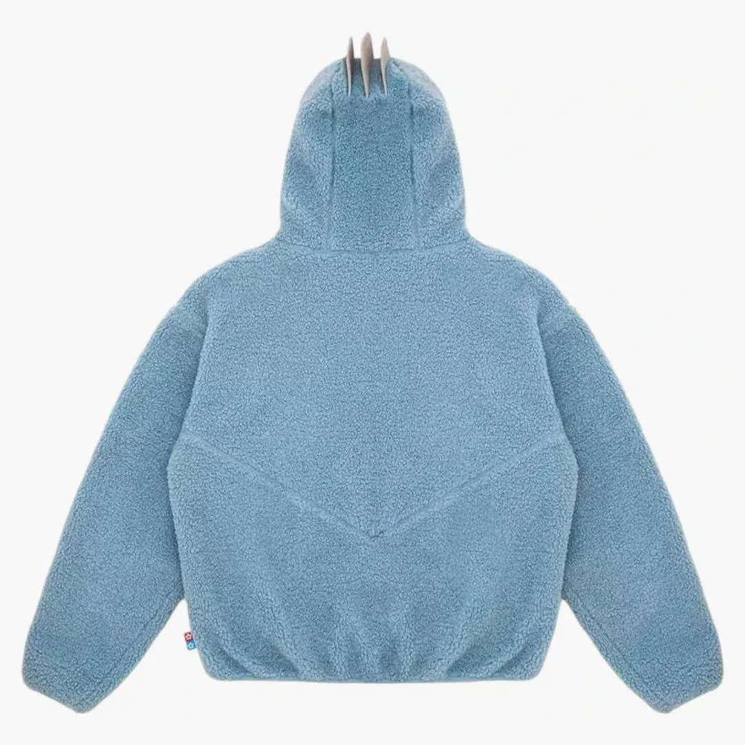 Pokemon X Vandy The Pink Machop Fleece Jacket Blue - Image 2