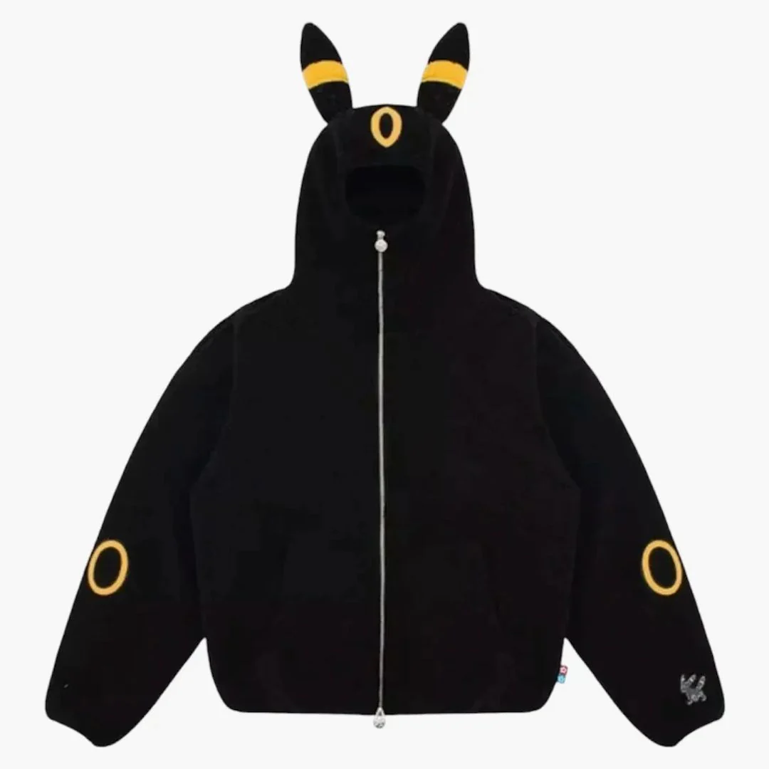 Pokemon X Vandy The Pink Umbreon Fleece Jacket Black