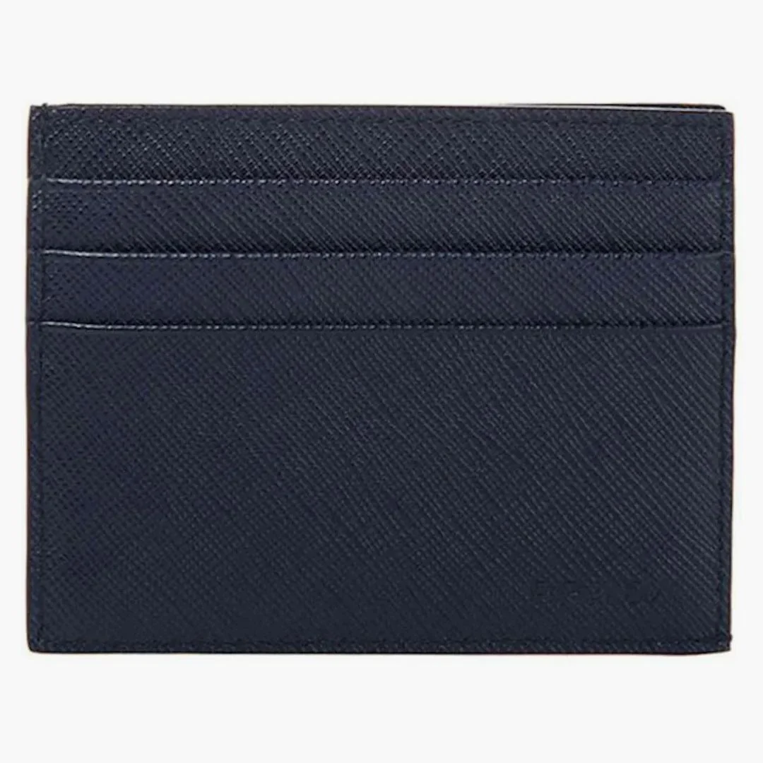 Prada Bifold Card Case (6 Card Slot) Saffiano Leather Navy