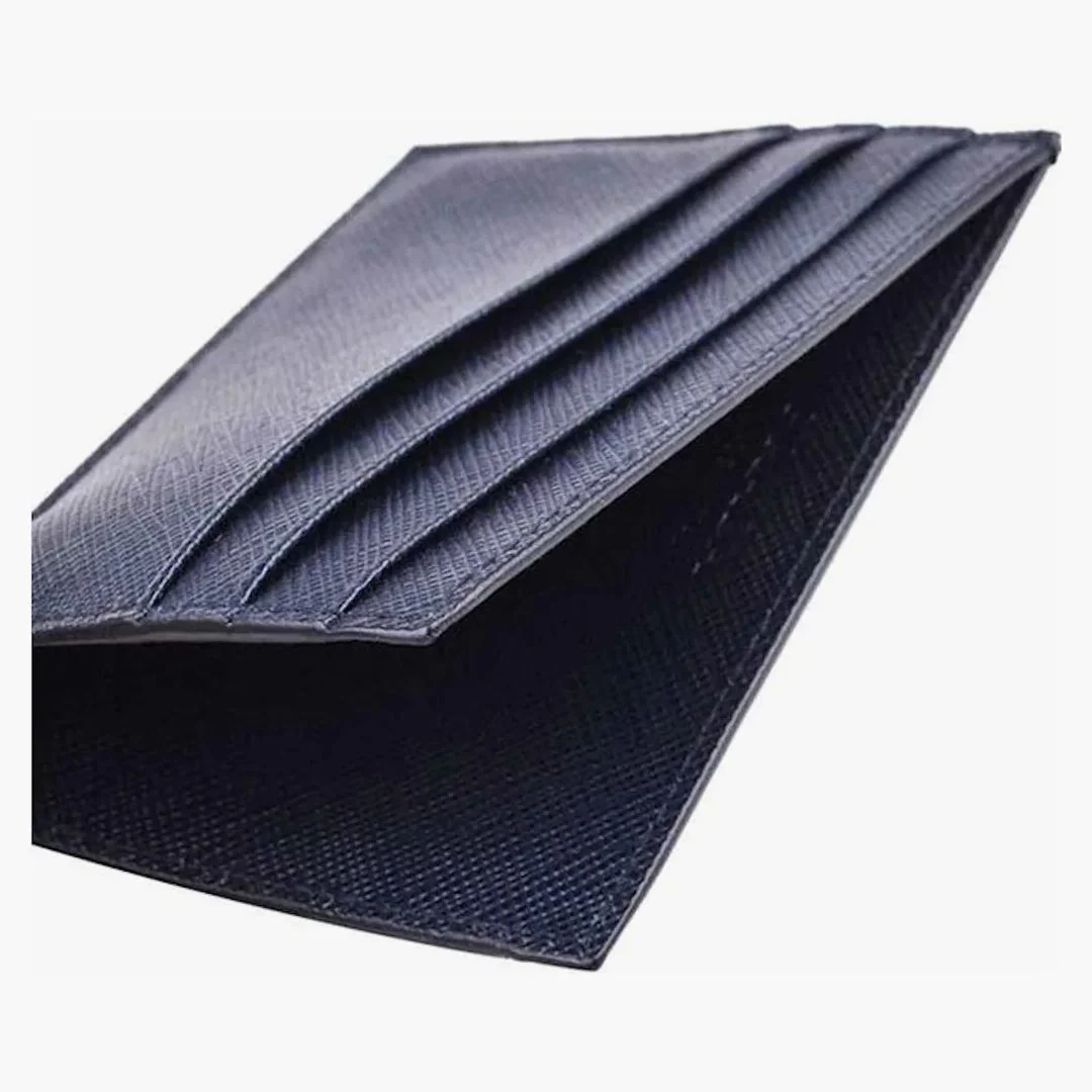 Prada Bifold Card Case (6 Card Slot) Saffiano Leather Navy - Image 3