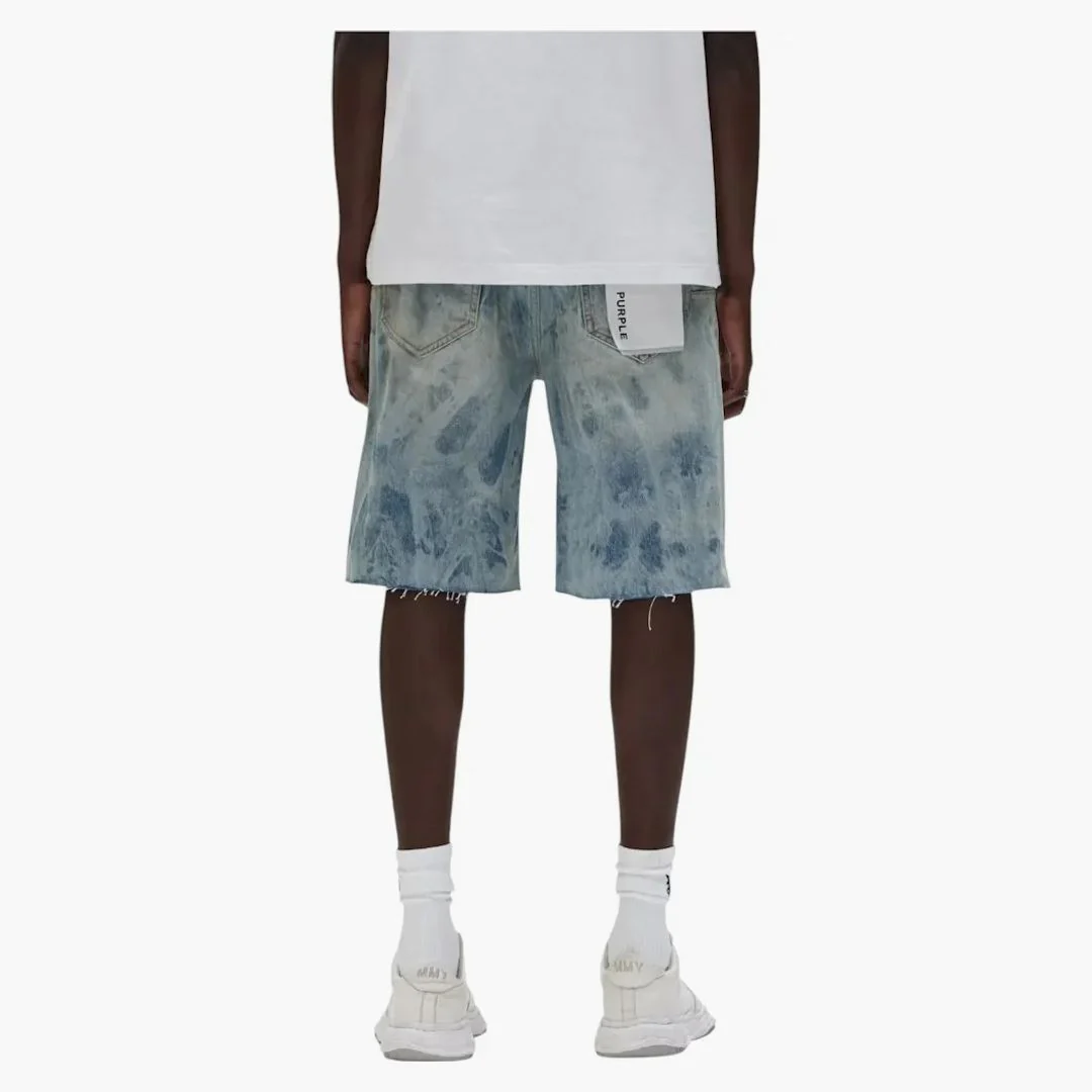 Purple Brand Grunge Print Shorts Indigo