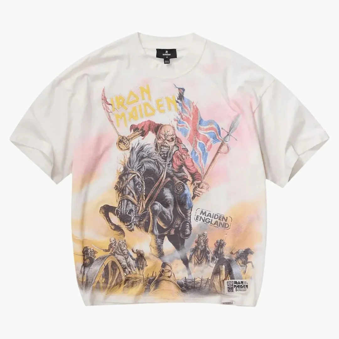 Represent Iron Maiden Steed T-shirt Flat White
