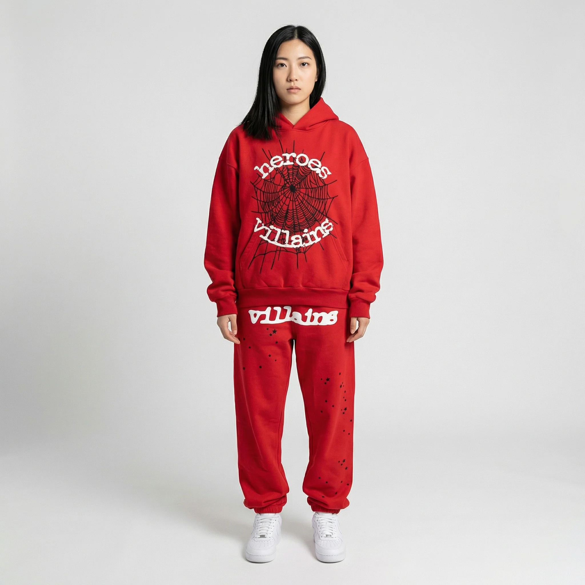 Sp5der Metro Booming Hoodie Red - Image 3